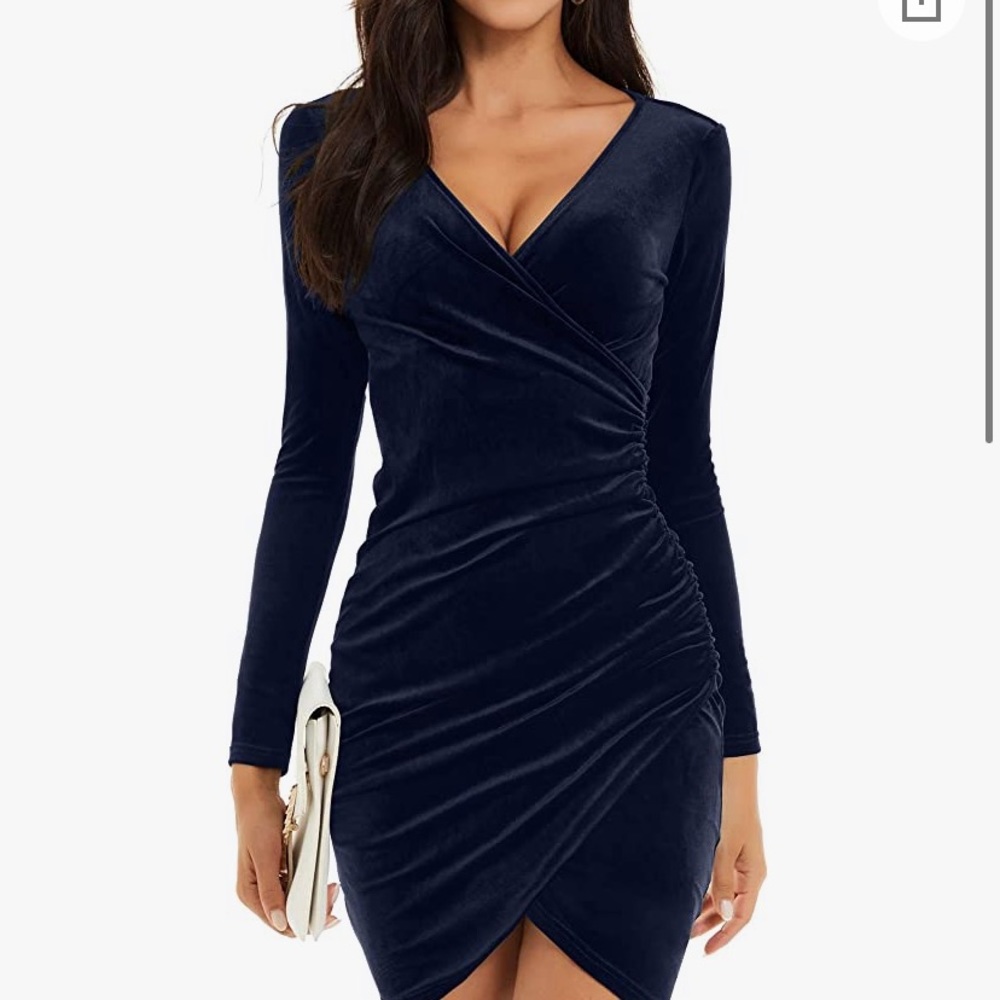 Guberry blue velvet dress